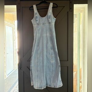 NWT American Eagle Denim Scoop Neck Sleeveless Maxi Dress